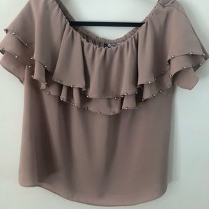 Jennifer Lopez OTS Beaded Blouse